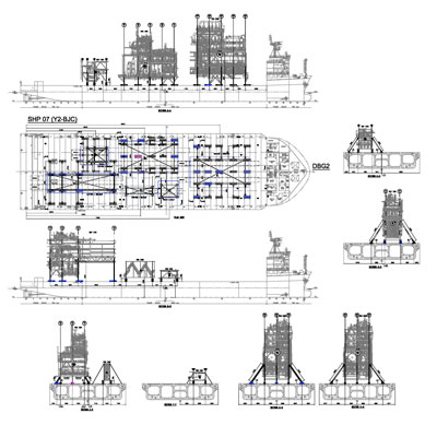 Heavy load sea transport engineering - drawing