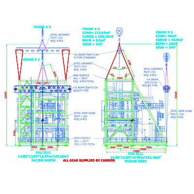 Heavy load lifting engineering - drawing